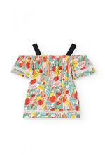 Carica l'immagine nel visualizzatore di Gallery, 416012-9106 Blusa viscosa "foglie" per ragazza